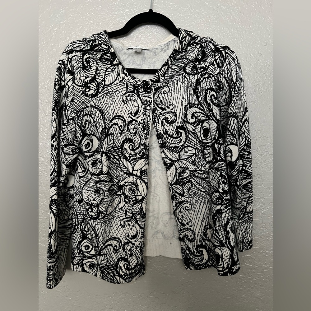 Christopher and Banks | white and black cardigan | Medium